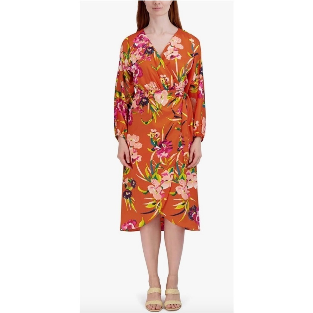 NWOT JULIA JORDAN Floral Orange Midi Dress